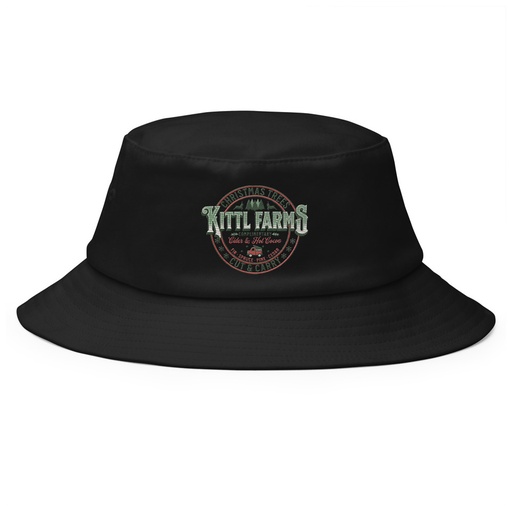 [ID: 253-G376] Christmas Tree Farm - Vintage Holiday Badge Bucket Hat