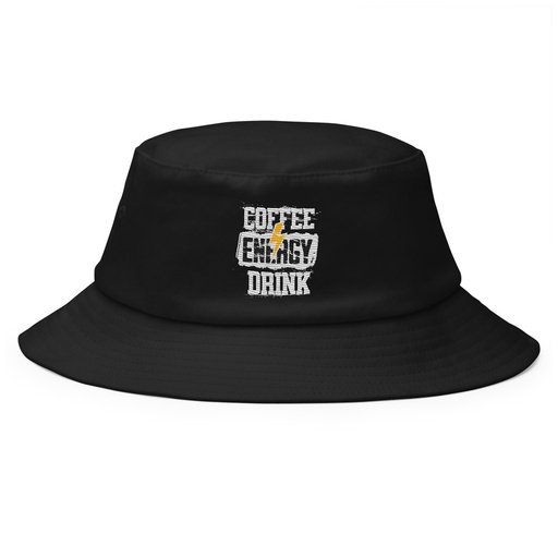 [ID: 253-G400] Coffee Energy Drink - Grunge Bolt Bucket Hat