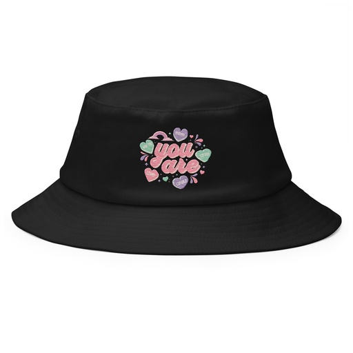 [ID: 253-G411] Colorful Self Love Affirmation - Heart Bucket Hat