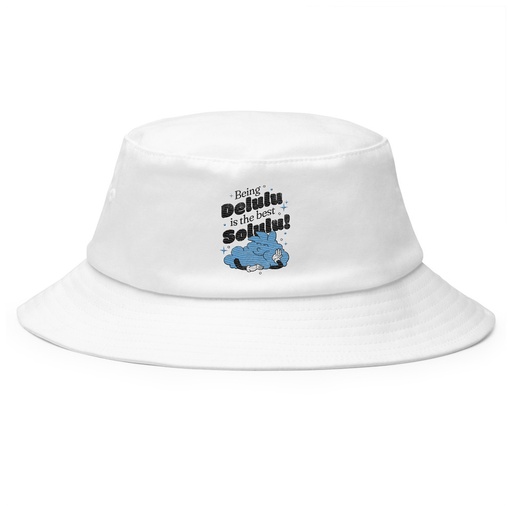 [ID: 253-G485] Delulu is the Solulu! - Typographic Cartoon Streetwear Bucket Hat